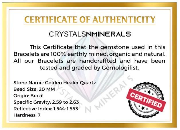 20 MM Golden Healer Quartz Stone Bracelet l Stretchable Bracelet AAAAA +++++