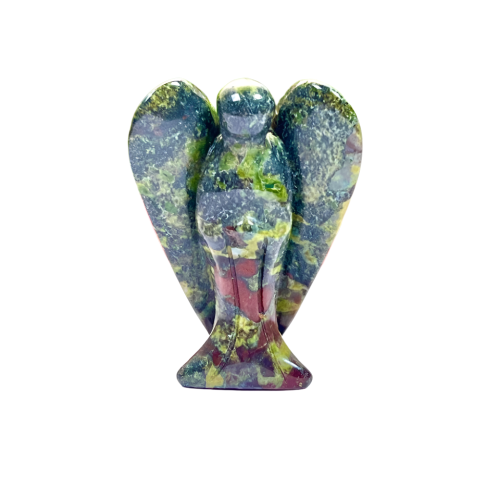 Dragon Bloodstone Angel – 2" Guardian Angel for Courage, Vitality & Heart Healing