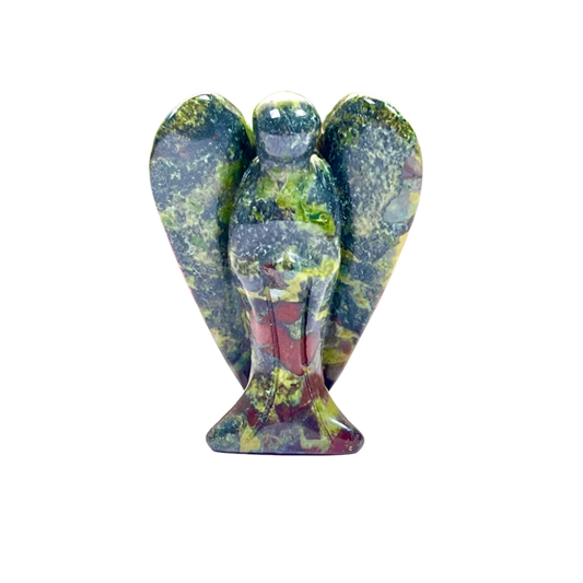 Dragon Bloodstone Angel – 2" Guardian Angel for Courage, Vitality & Heart Healing