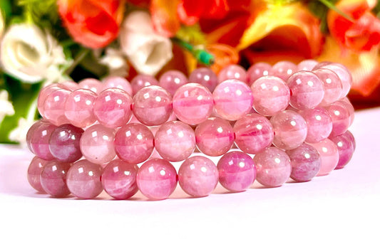 Madagascar Rose Quartz Stone l Stretchable Bracelet l Unisex Bracelet l 8 MM Bracelet
