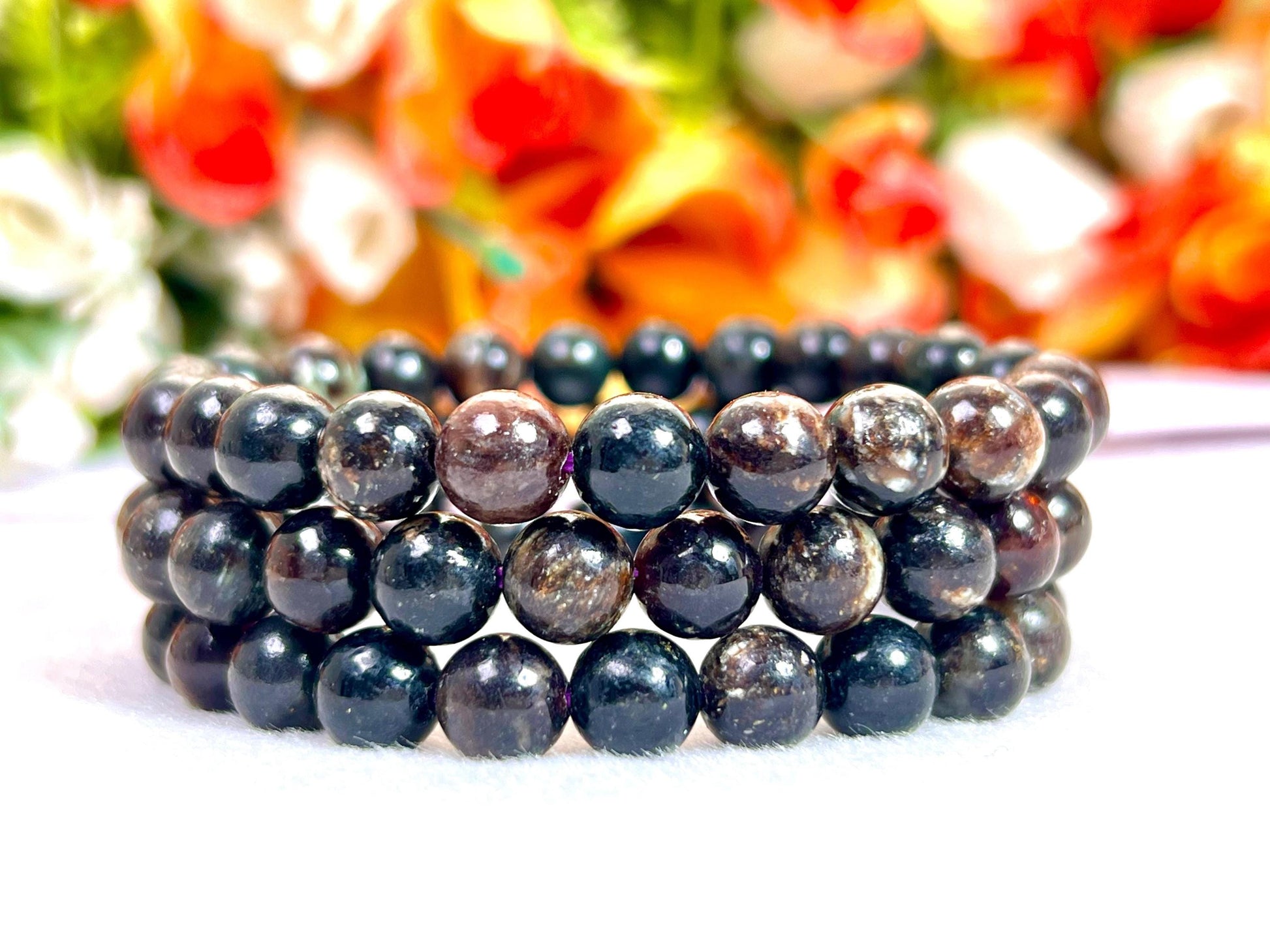 Astrophyllite Stone Bracelet l Stretchable Bracelet l Unisex Bracelet l 8 MM Bracelet