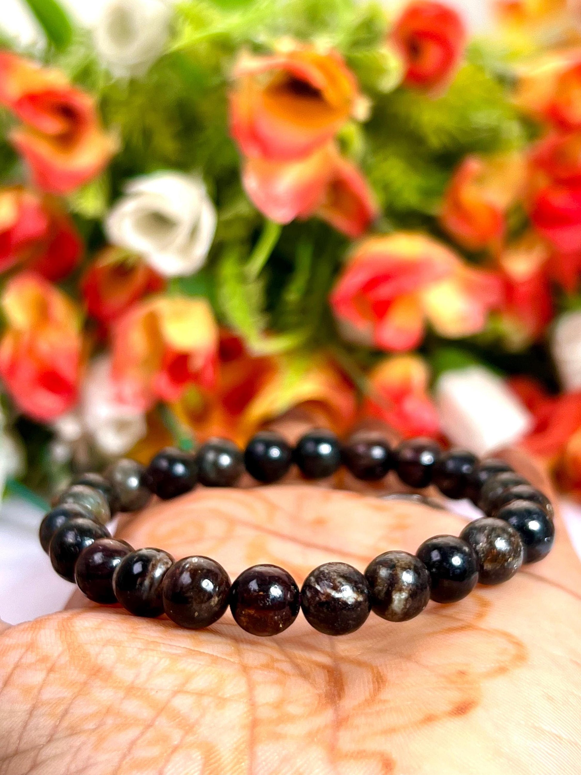 Astrophyllite Stone Bracelet l Stretchable Bracelet l Unisex Bracelet l 8 MM Bracelet