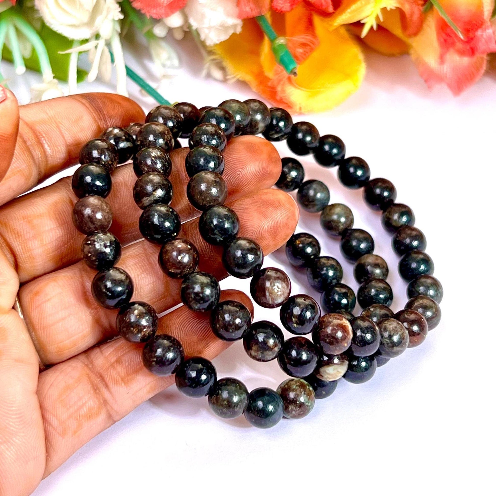 Astrophyllite Stone Bracelet l Stretchable Bracelet l Unisex Bracelet l 8 MM Bracelet