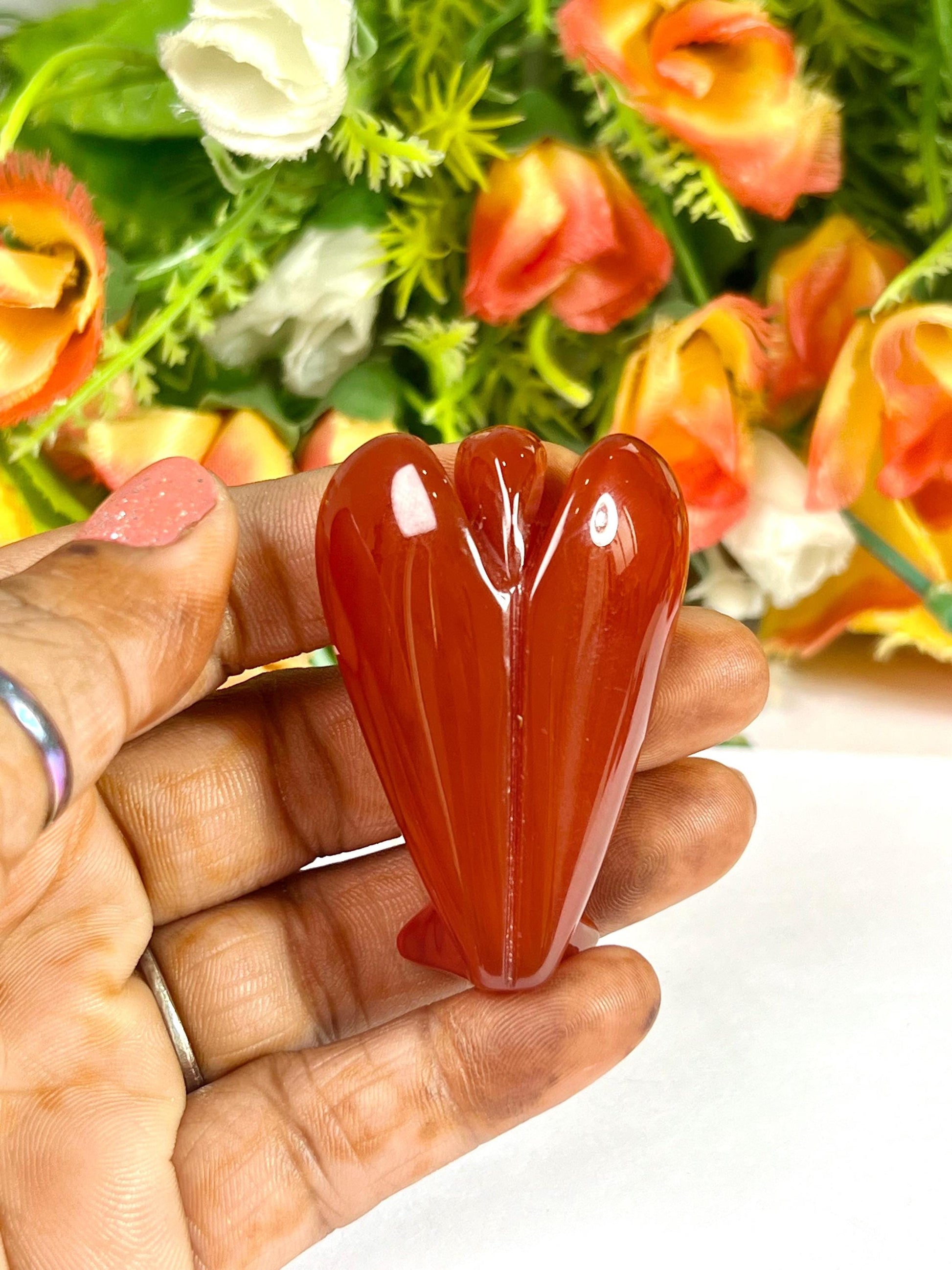 2" Angel Carnelian Stone Guardian Angel blessed Angelic connection