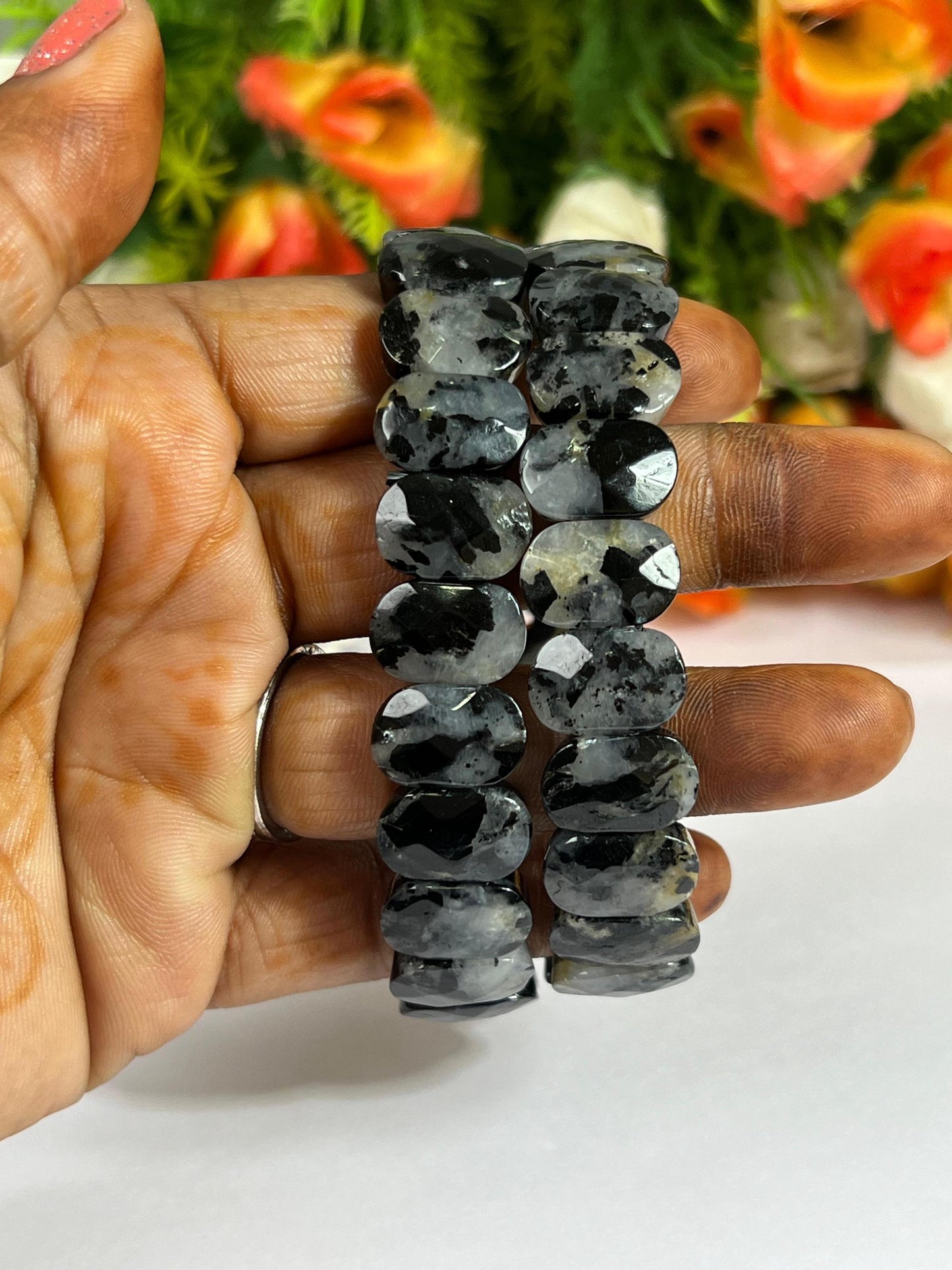 15 MM Ilvaite Stone Bracelet l Stretchable Bracelet AAAAA +++++