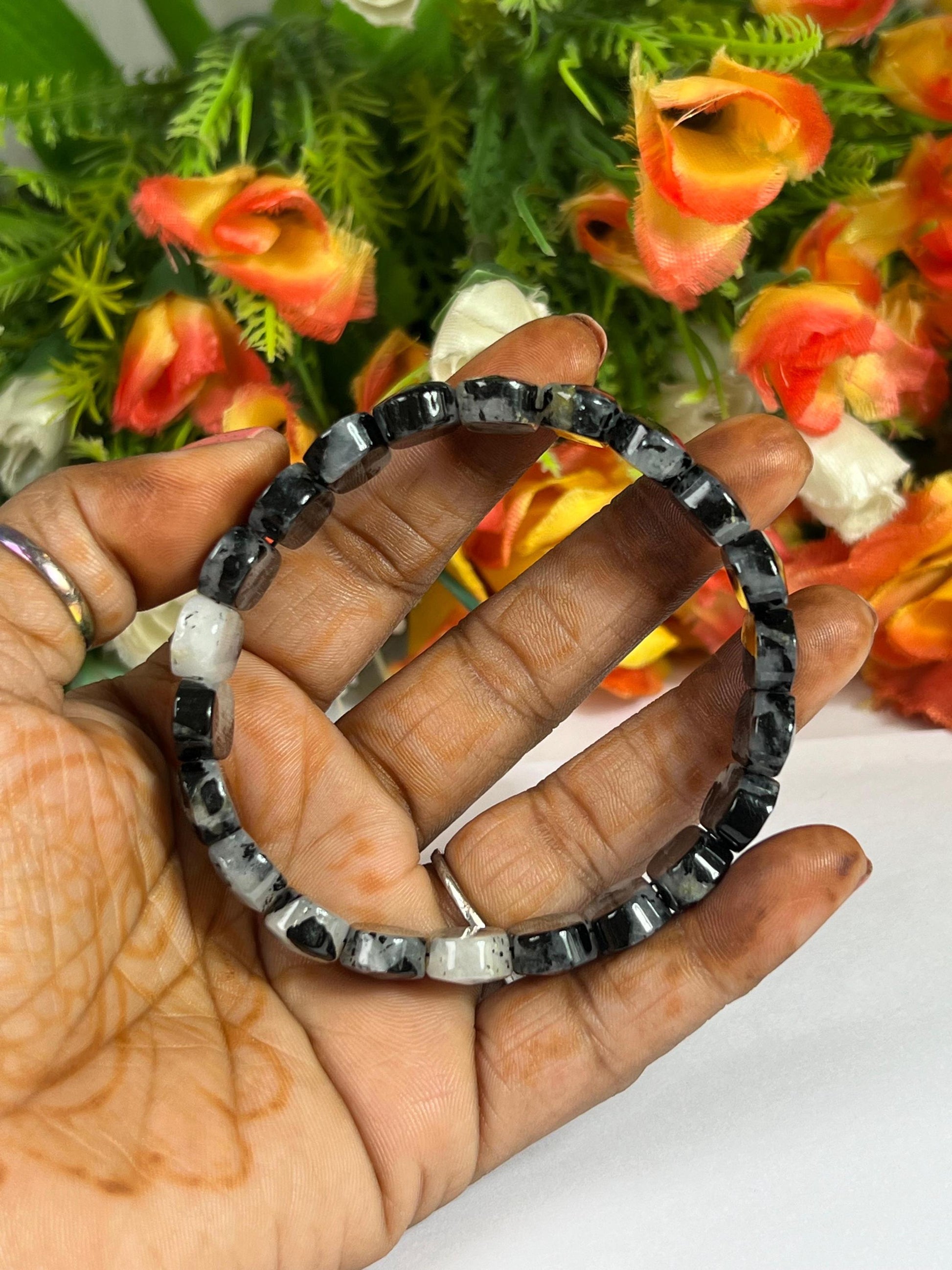 15 MM Ilvaite Stone Bracelet l Stretchable Bracelet AAAAA +++++