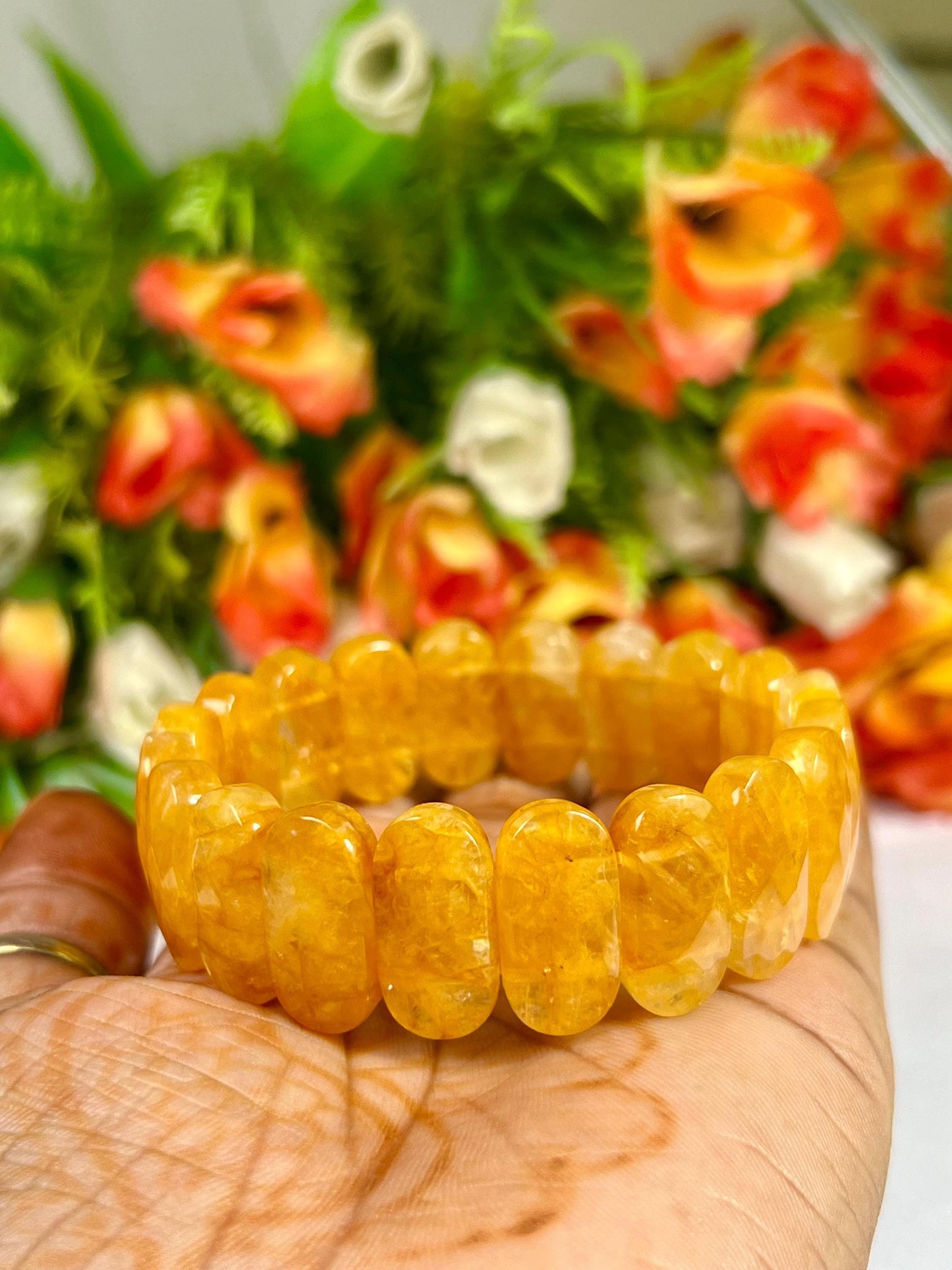 20 MM Golden Healer Quartz Stone Bracelet l Stretchable Bracelet AAAAA +++++