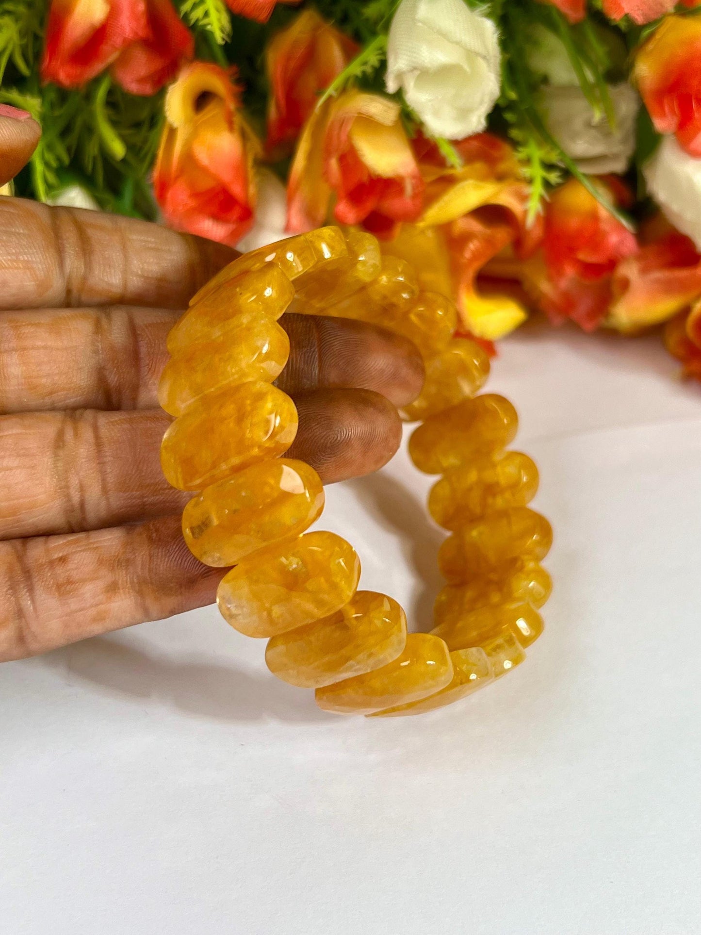 20 MM Golden Healer Quartz Stone Bracelet l Stretchable Bracelet AAAAA +++++
