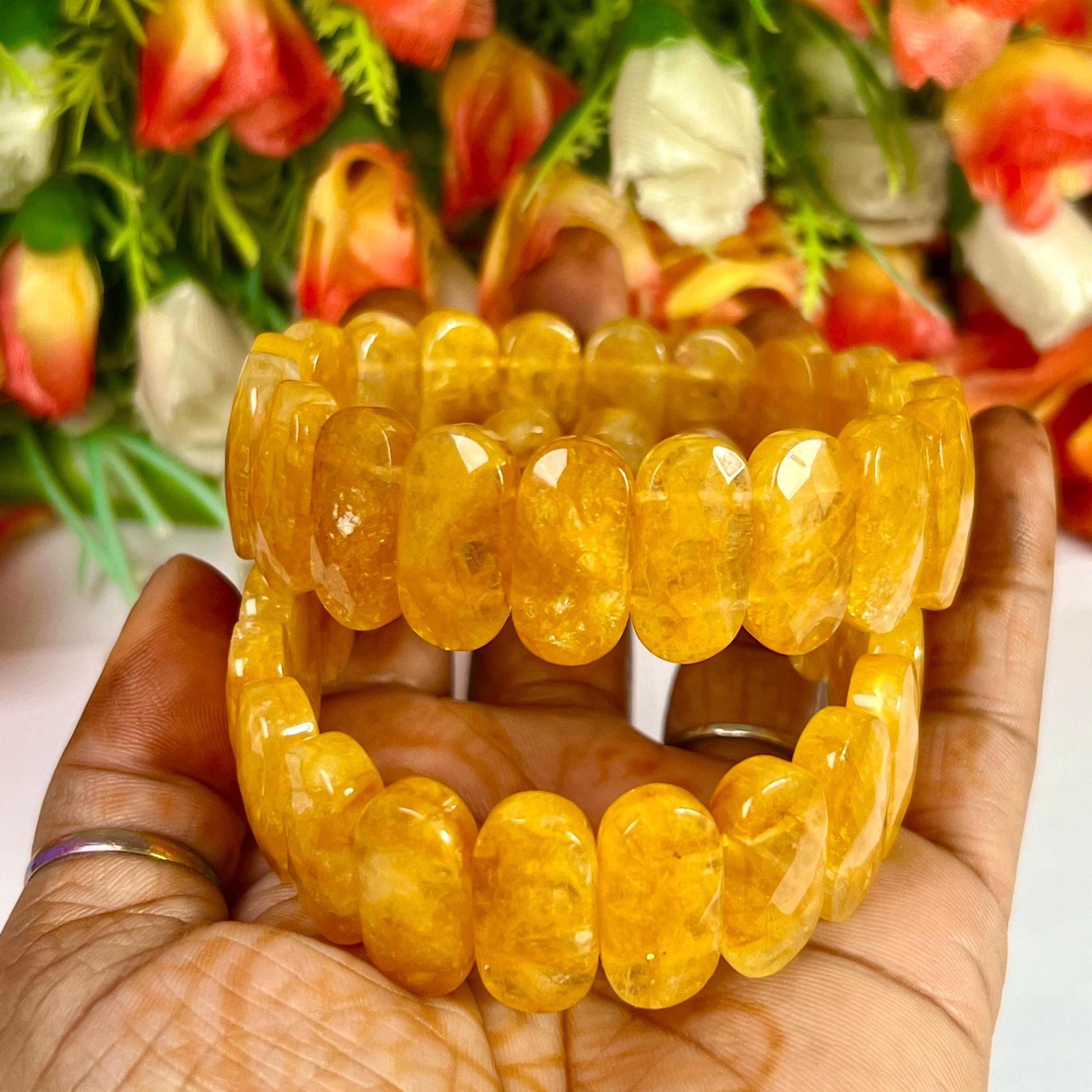 20 MM Golden Healer Quartz Stone Bracelet l Stretchable Bracelet AAAAA +++++