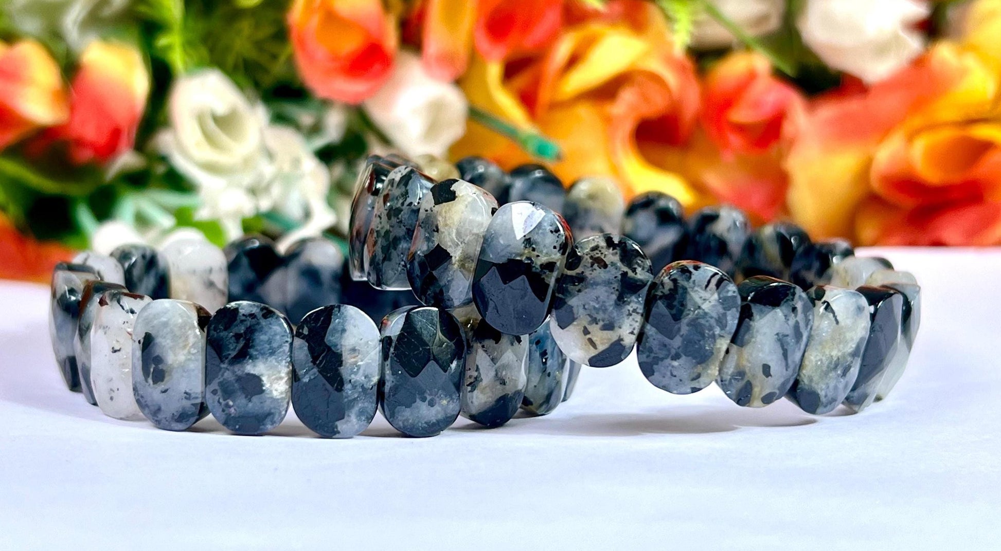 15 MM Ilvaite Stone Bracelet l Stretchable Bracelet AAAAA +++++
