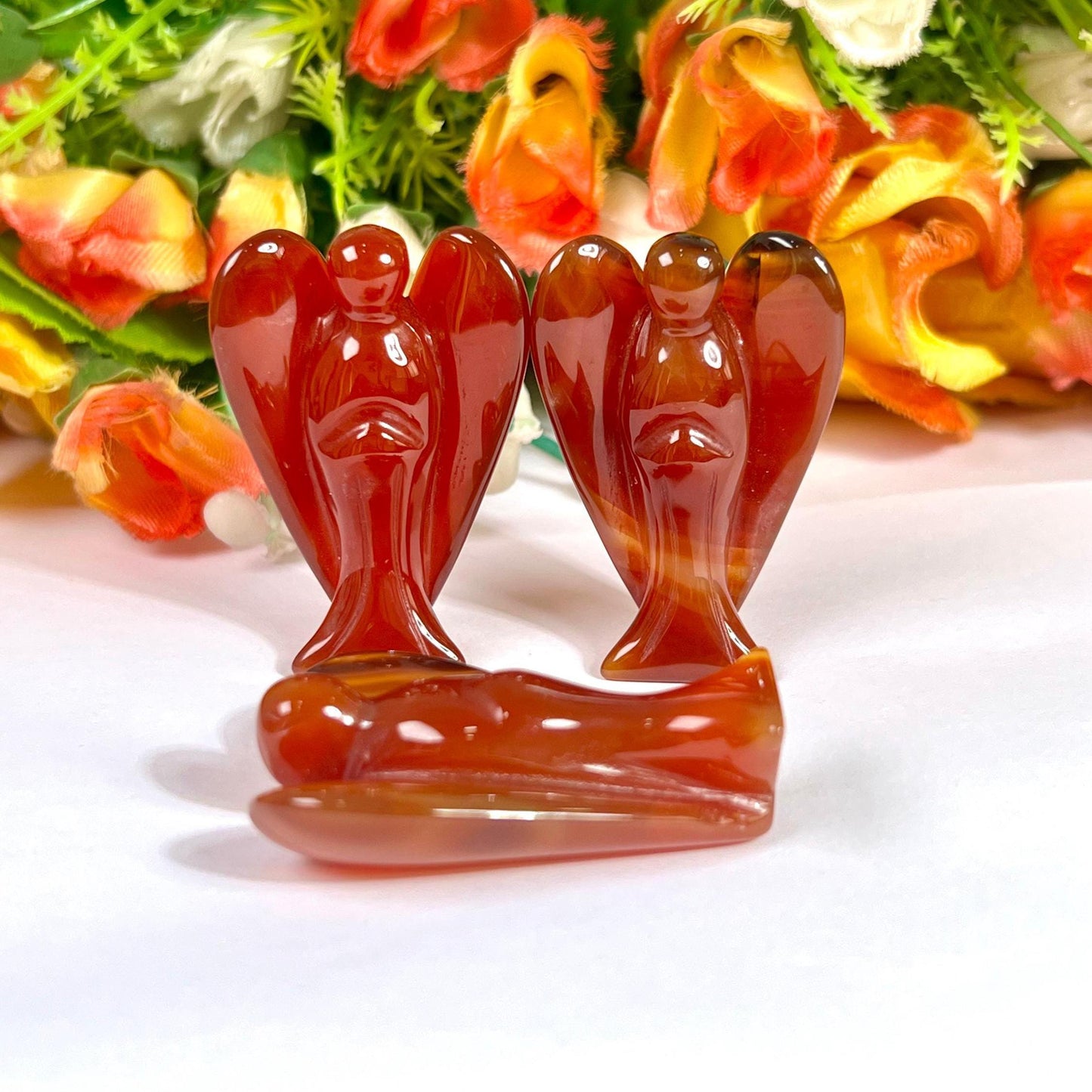 2" Angel Carnelian Stone Guardian Angel blessed Angelic connection
