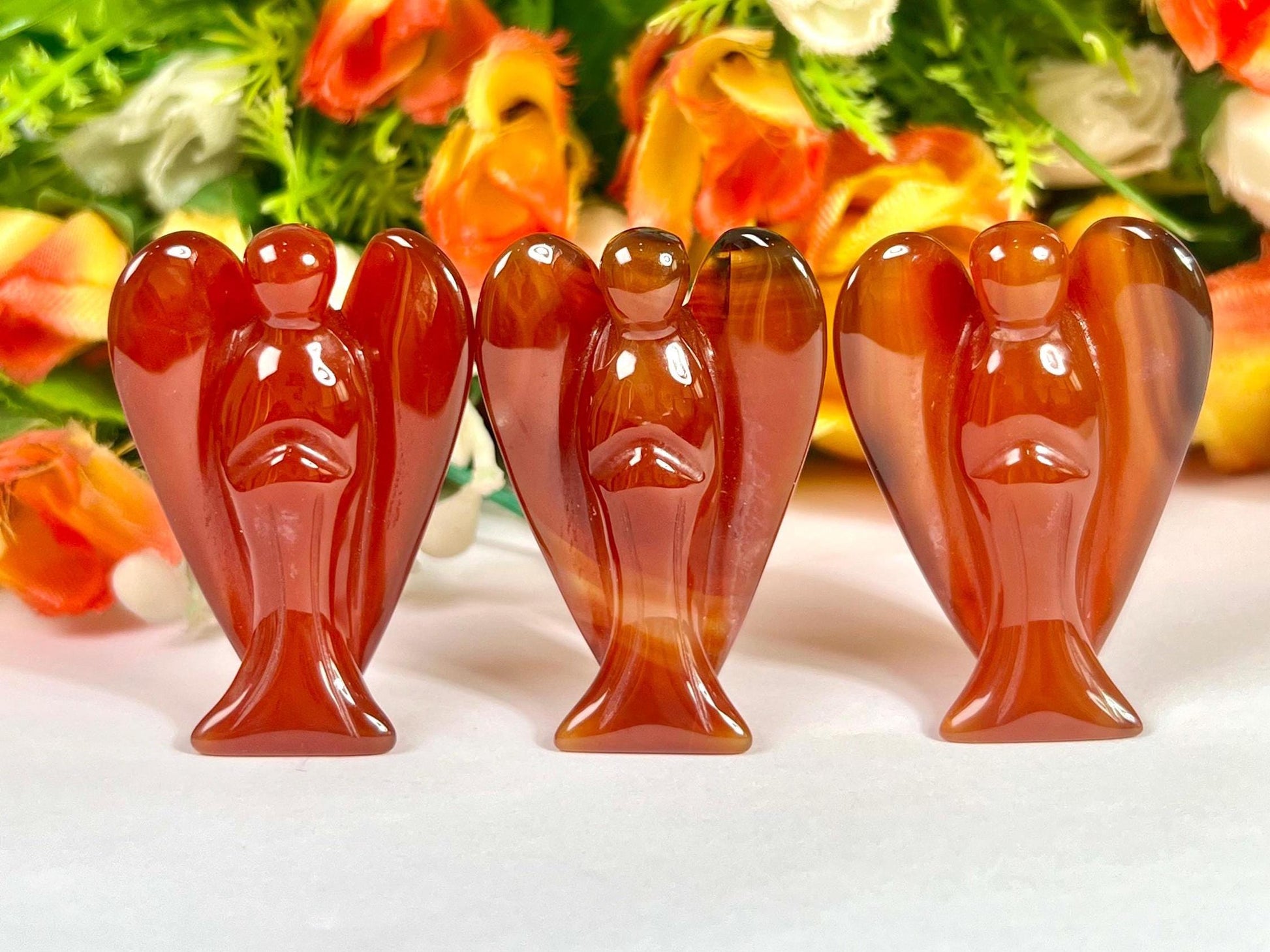 2" Angel Carnelian Stone Guardian Angel blessed Angelic connection