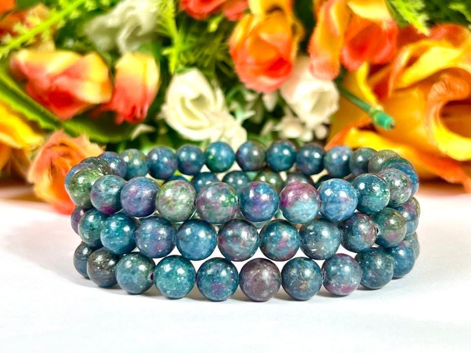 Ruby Kyanite Stone Bracelet l Stretchable Bracelet l Unisex Bracelet l 8 MM Bracelet
