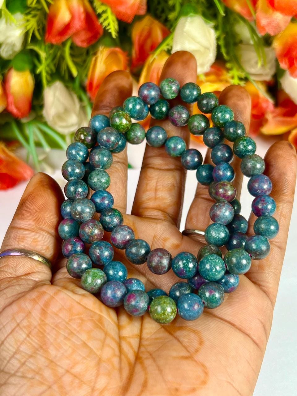 Ruby Kyanite Stone Bracelet l Stretchable Bracelet l Unisex Bracelet l 8 MM Bracelet