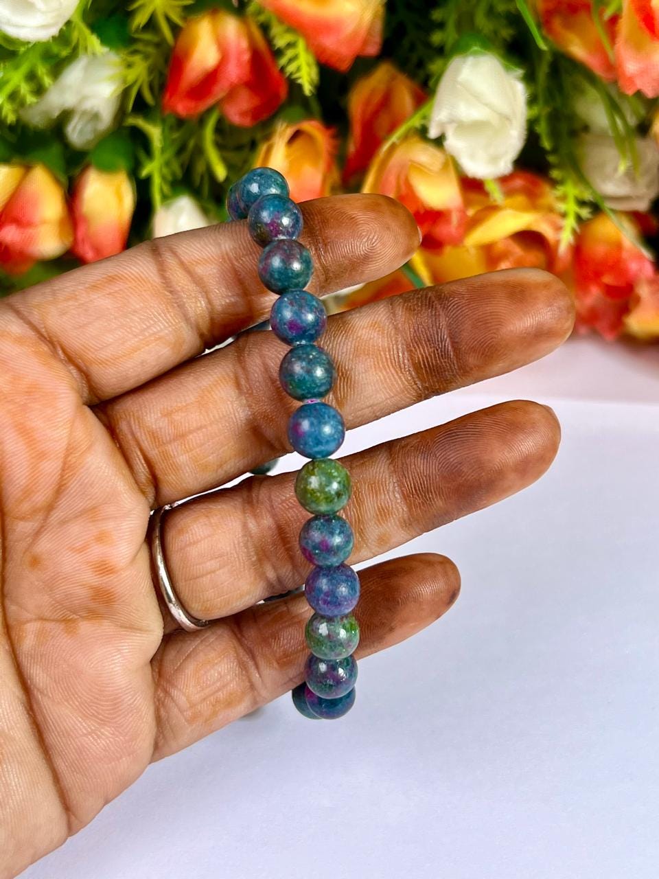 Ruby Kyanite Stone Bracelet l Stretchable Bracelet l Unisex Bracelet l 8 MM Bracelet