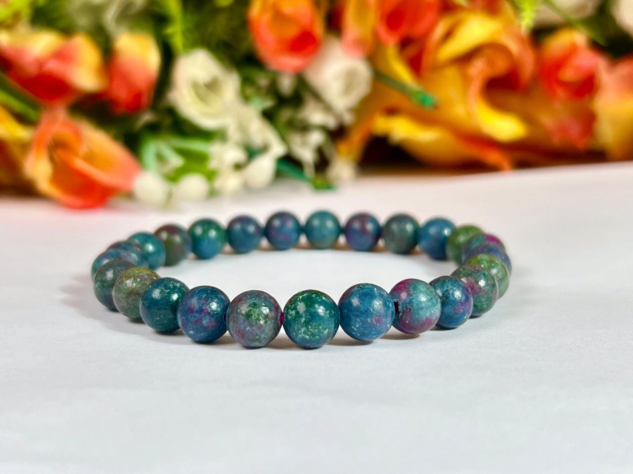 Ruby Kyanite Stone Bracelet l Stretchable Bracelet l Unisex Bracelet l 8 MM Bracelet