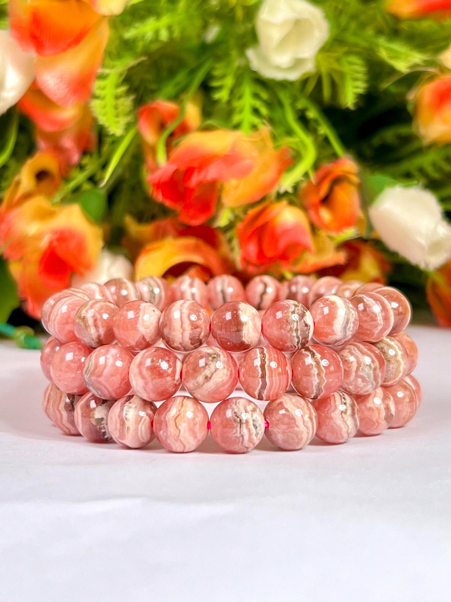 Rhodochrosite Stone Bracelet l Stretchable Bracelet l Unisex Bracelet l 8 MM Bracelet