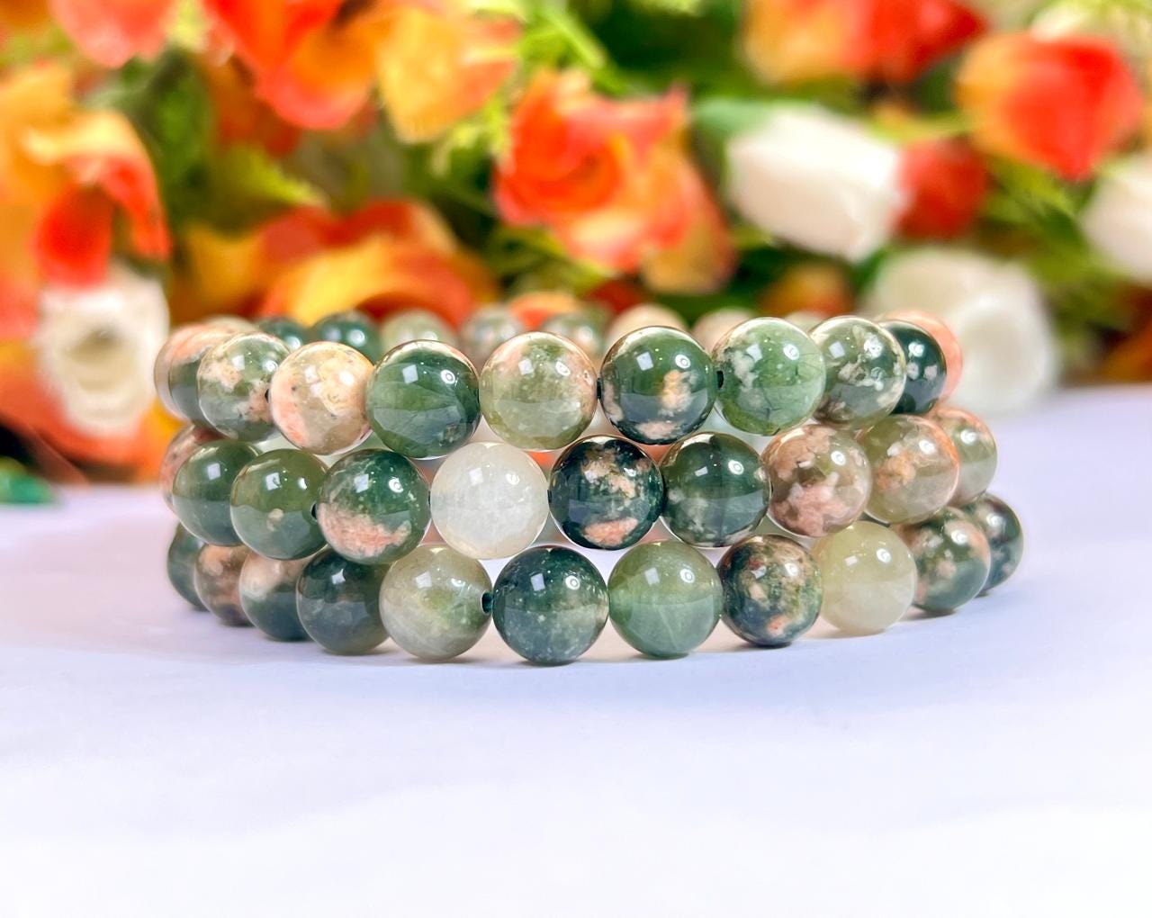 Preseli Stonehenge Bluestone Bracelet l Stretchable Bracelet l Unisex Bracelet l 8 MM Bracelet