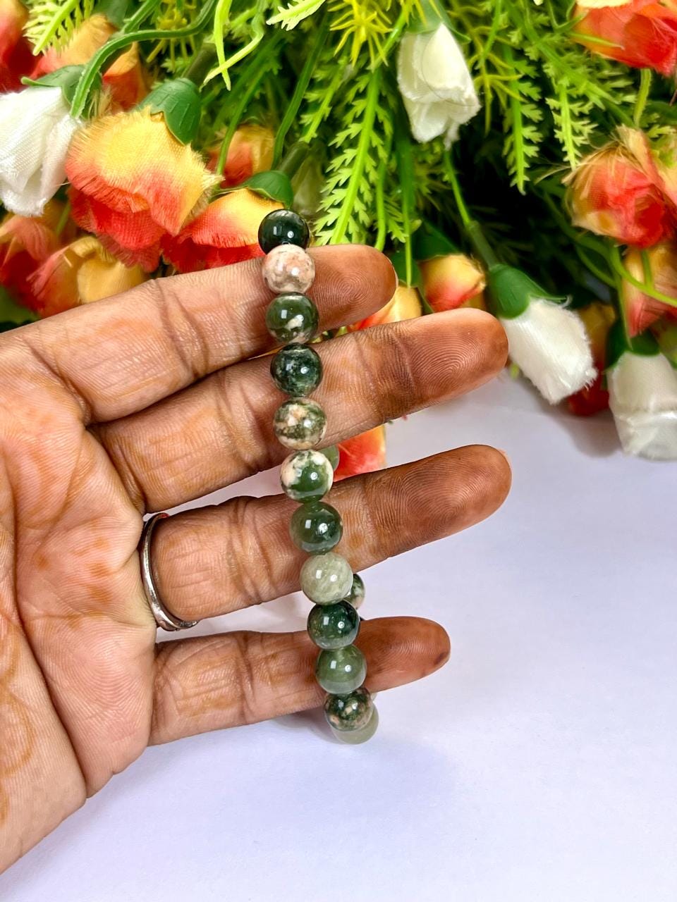 Preseli Stonehenge Bluestone Bracelet l Stretchable Bracelet l Unisex Bracelet l 8 MM Bracelet