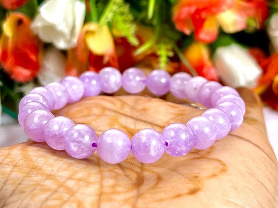 Lavender Quartz Stone Bracelet l Stretchable Bracelet l Unisex Bracelet l 8 MM Bracelet