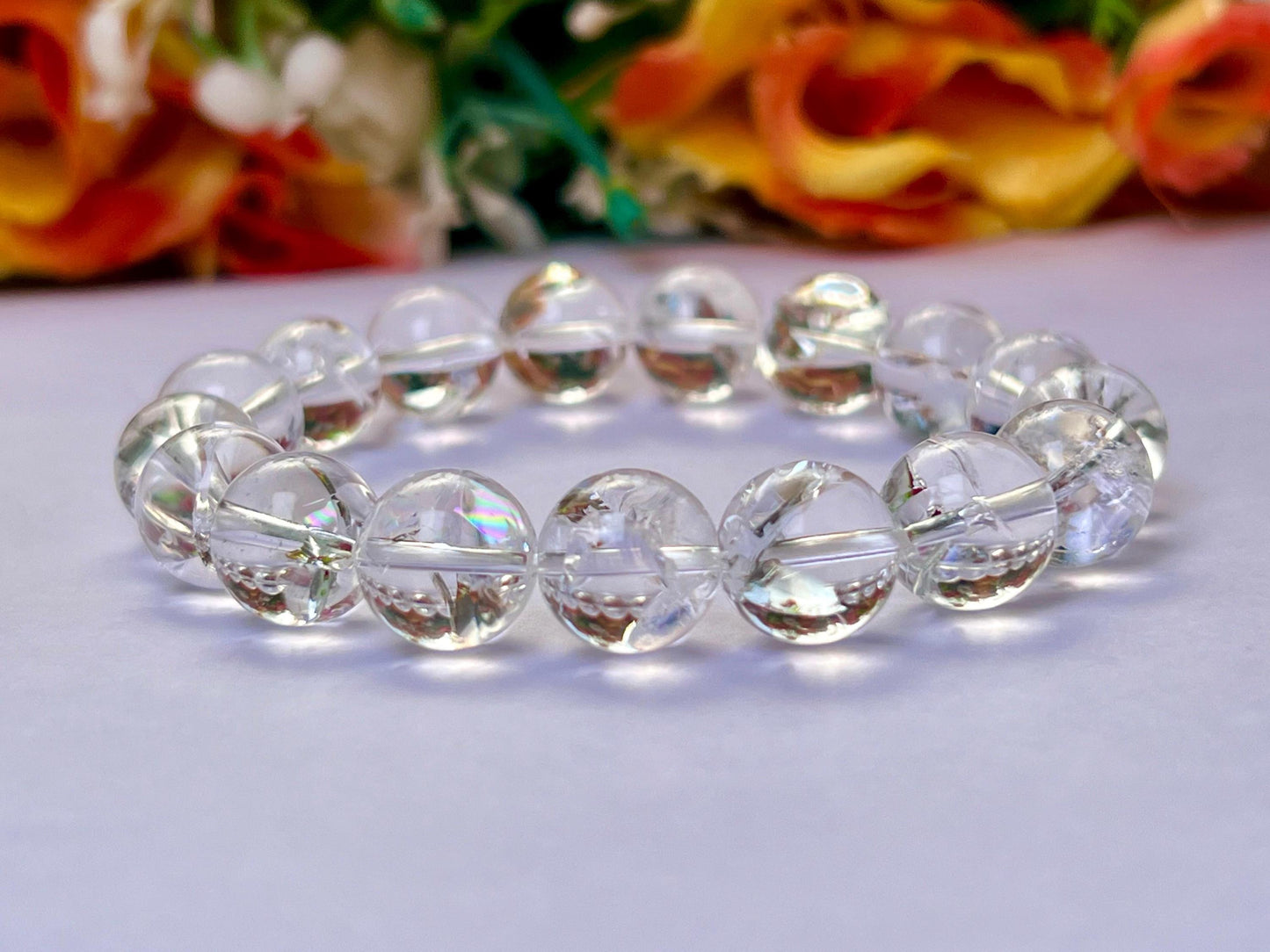 12 MM Satyaloka Quartz Crystal Stone bracelet