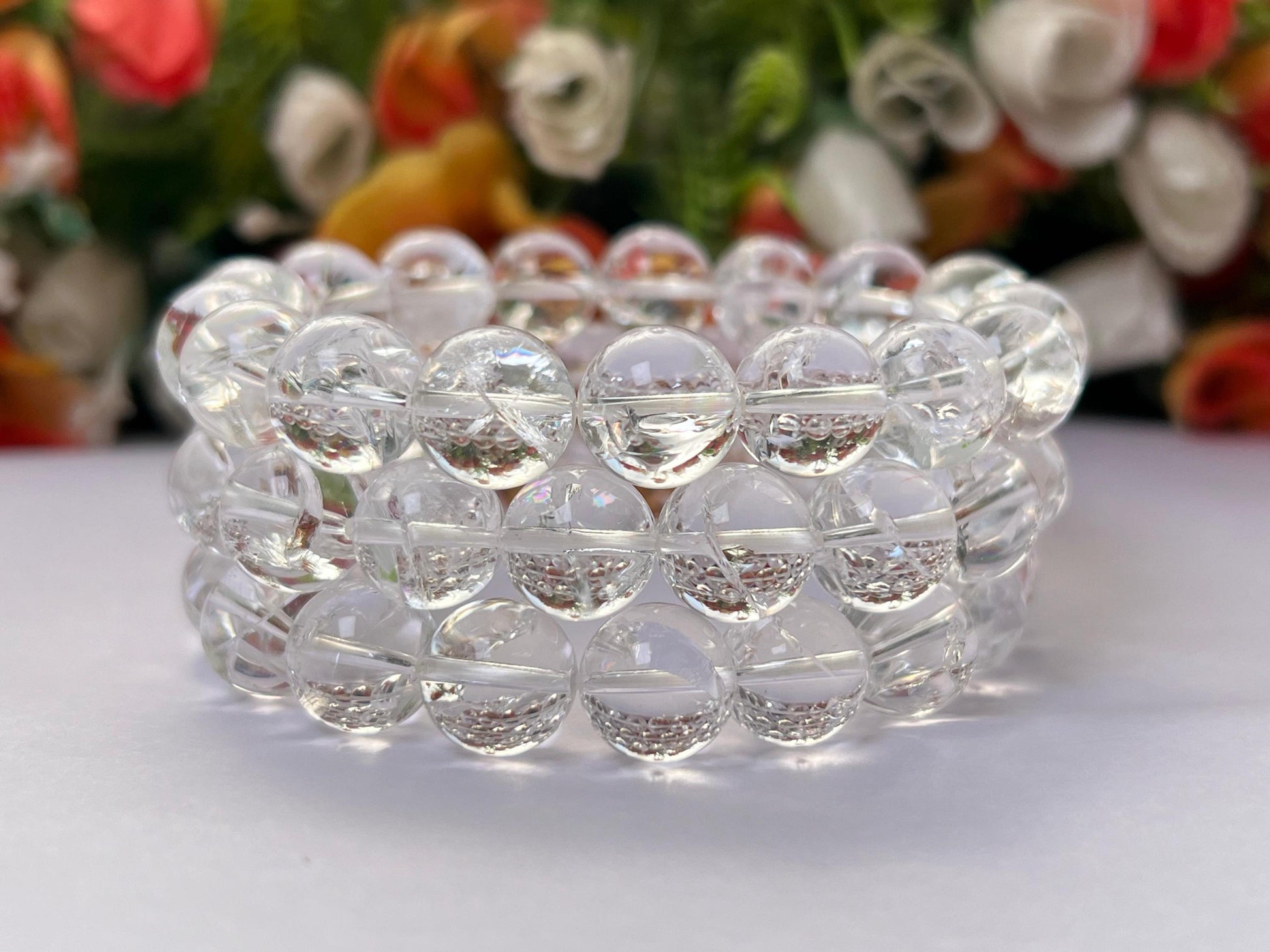 12 MM Satyaloka Quartz Crystal Stone bracelet
