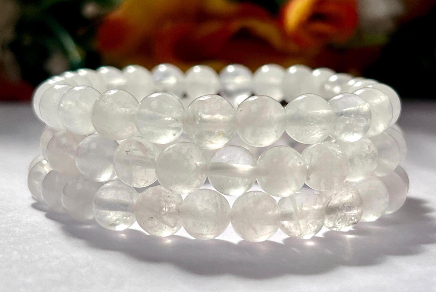 Nirvana Quartz Stone Bracelet| l Stretchable Bracelet l Unisex Bracelet l 8 MM Bracelet