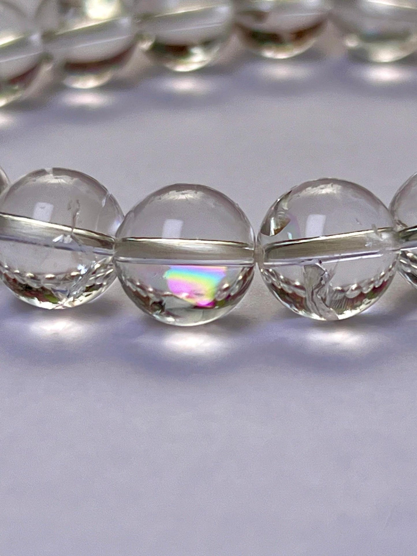 10 MM Rainbow Satyaloka Quartz Crystal Stone Bracelet