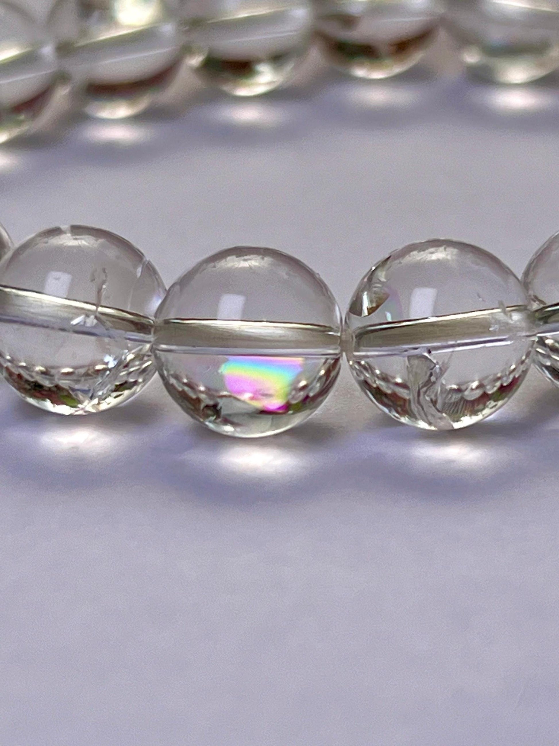 10 MM Rainbow Satyaloka Quartz Crystal Stone Bracelet