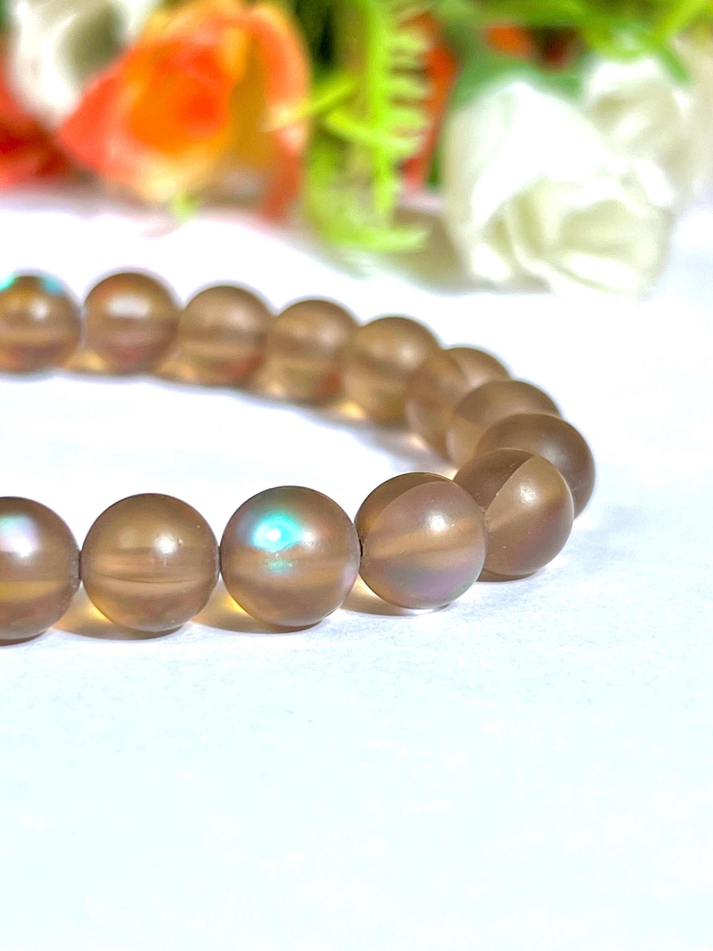 Alexandrite Aura Quartz Stone Bracelet l Stretchable Bracelet l Unisex Bracelet l 8 MM Bracelet