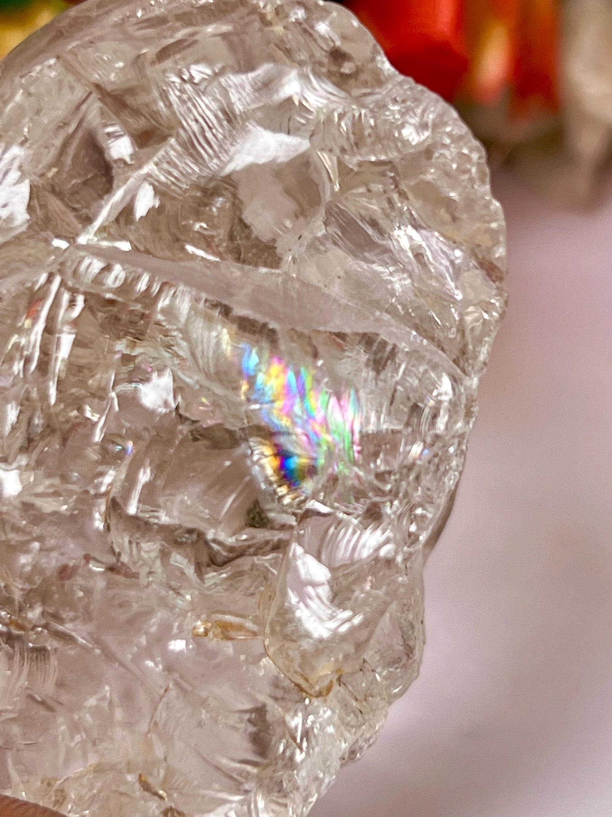 Premium Rainbow Satyaloka Quartz Crystal Natural Rough Stone with Beautiful Rainbow 96 Gram