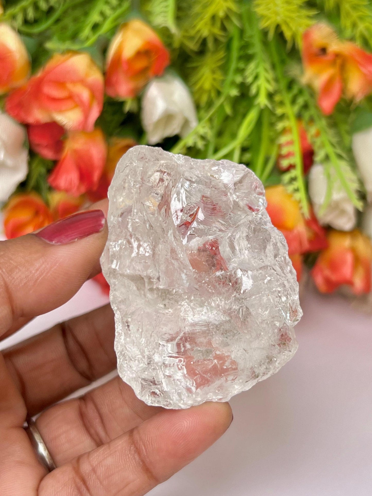 Premium Rainbow Satyaloka Quartz Crystal Natural Rough Stone with Beautiful Rainbow 75  Gram