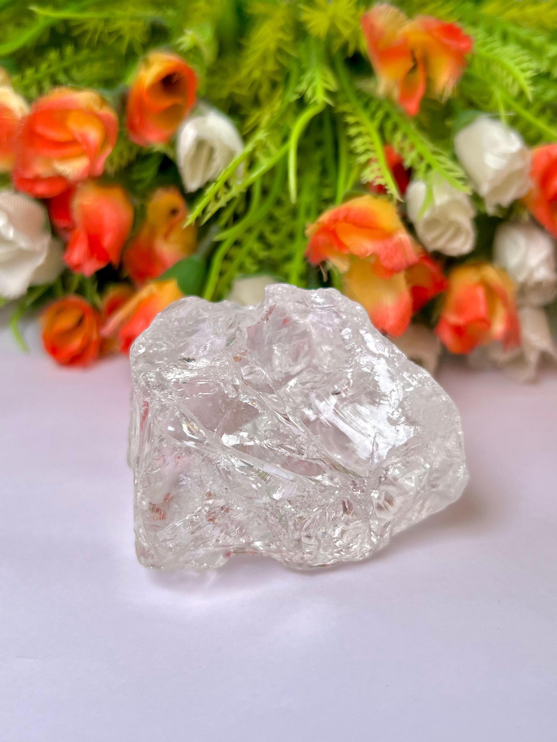 Premium Rainbow Satyaloka Quartz Crystal Natural Rough Stone with Beautiful Rainbow 206 Gram