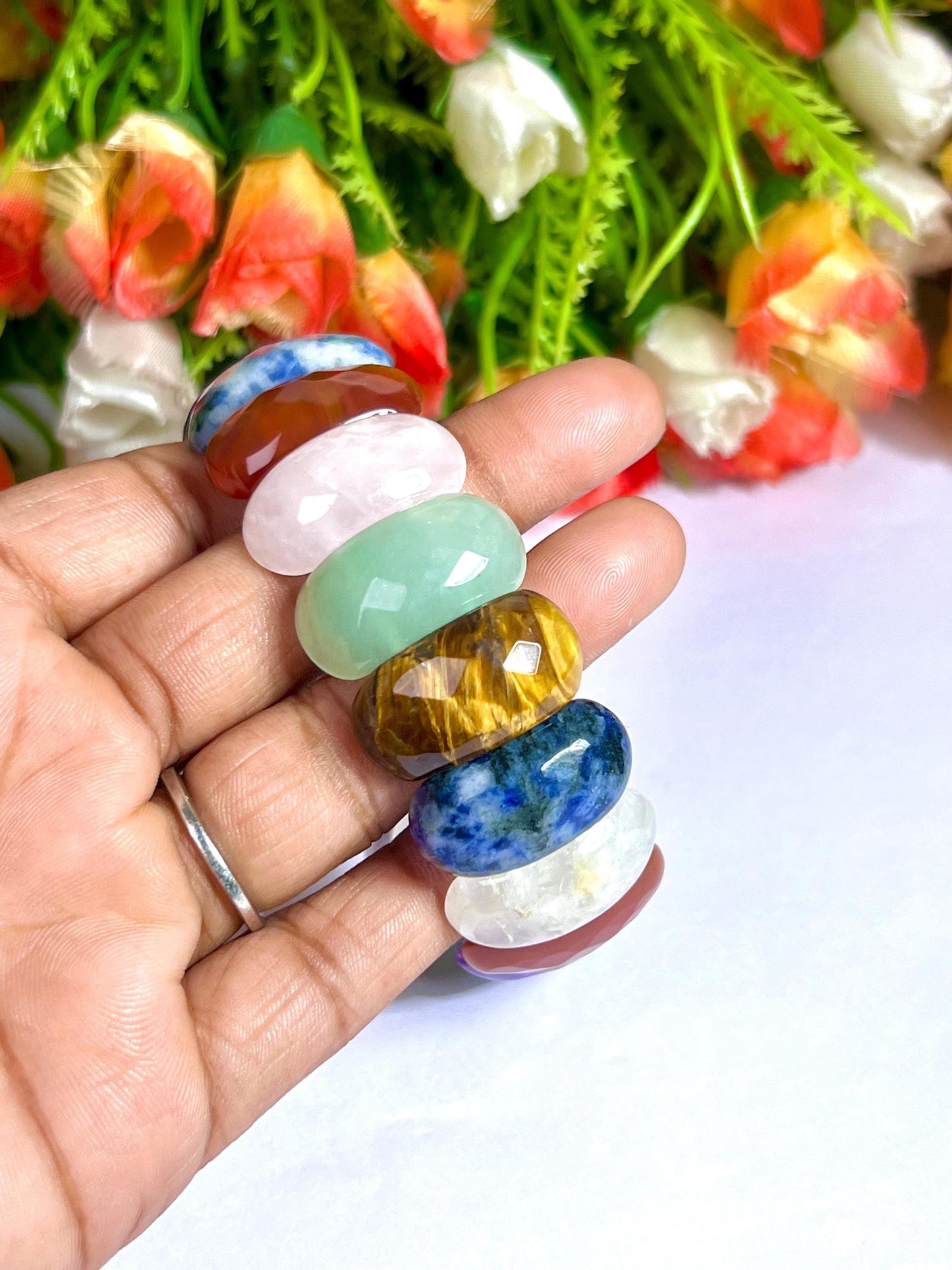 25 MM All Chakra Stone Bracelet l Stretchable Bracelet