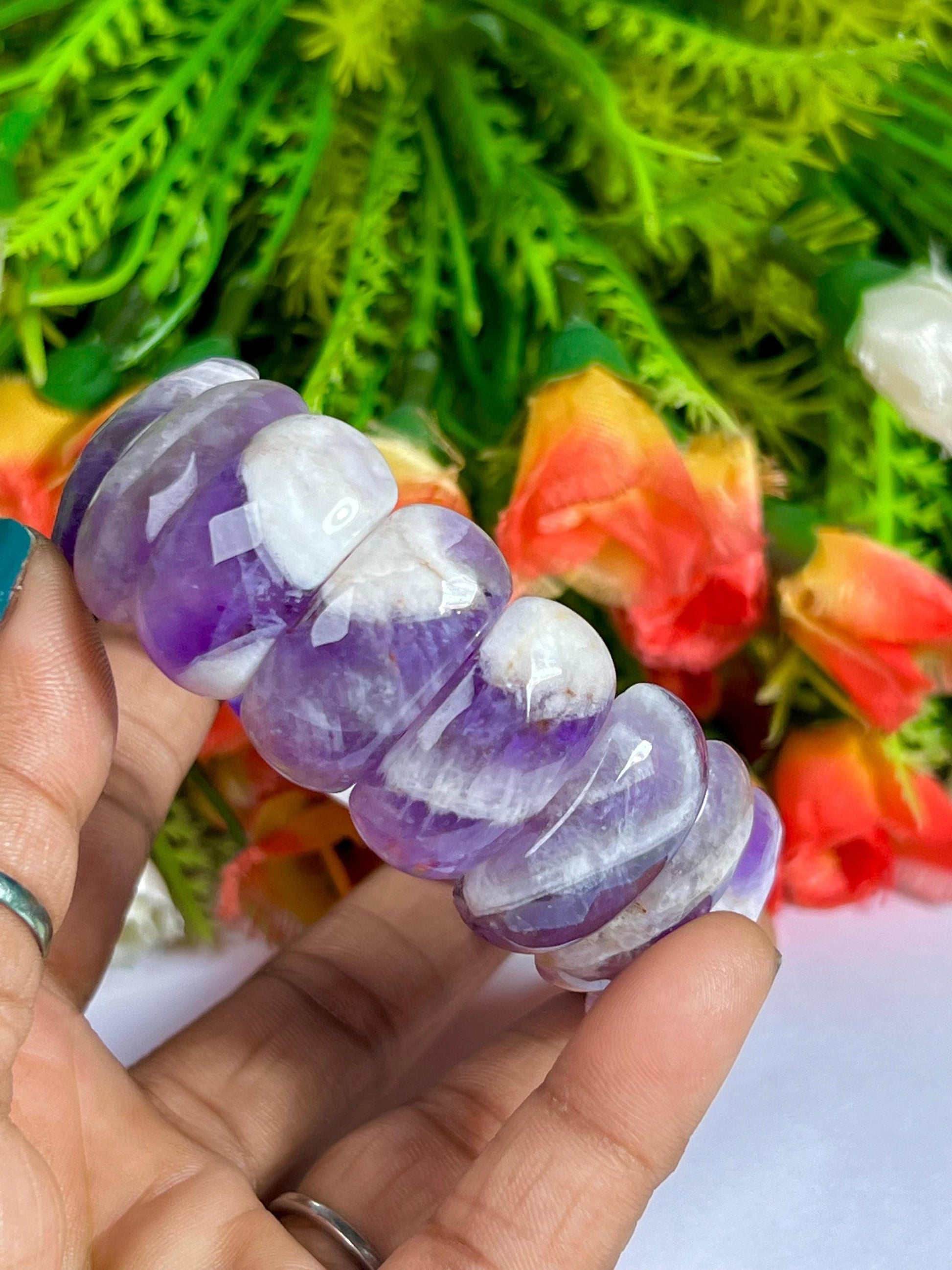 25 MM Amaze Azeztulite Stone Bracelet l Stretchable Bracelet High Grade