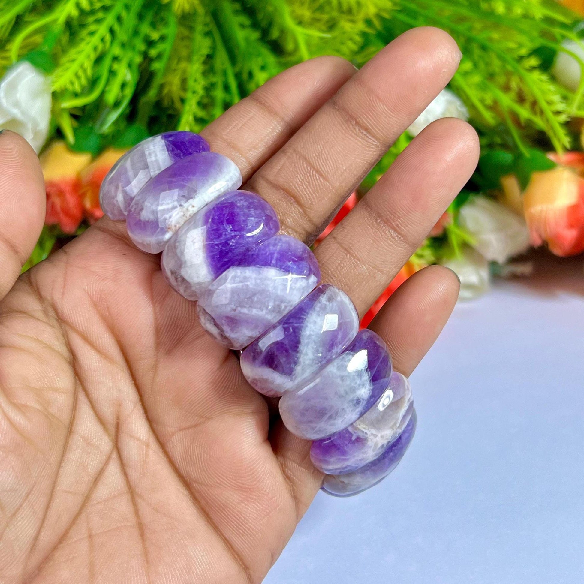25 MM Amaze Azeztulite Stone Bracelet l Stretchable Bracelet High Grade