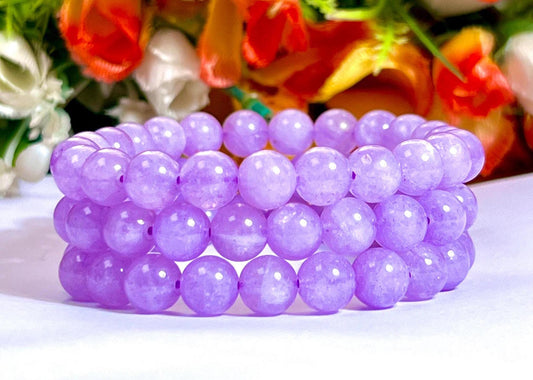 Lavender Quartz Stone Bracelet l Stretchable Bracelet l Unisex Bracelet l 8 MM Bracelet