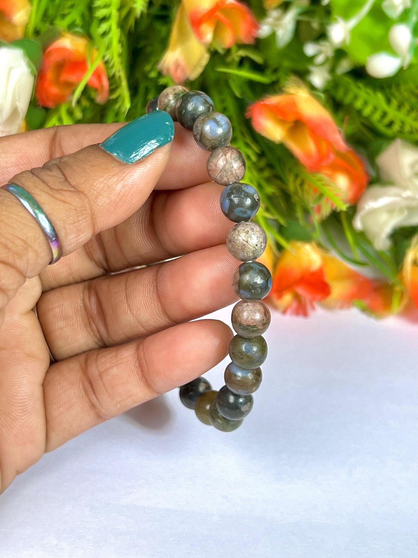 Blue Liberite Stone / Que Sera Stone Bracelet l Stretchable Bracelet l Unisex Bracelet l 8 MM Bracelet