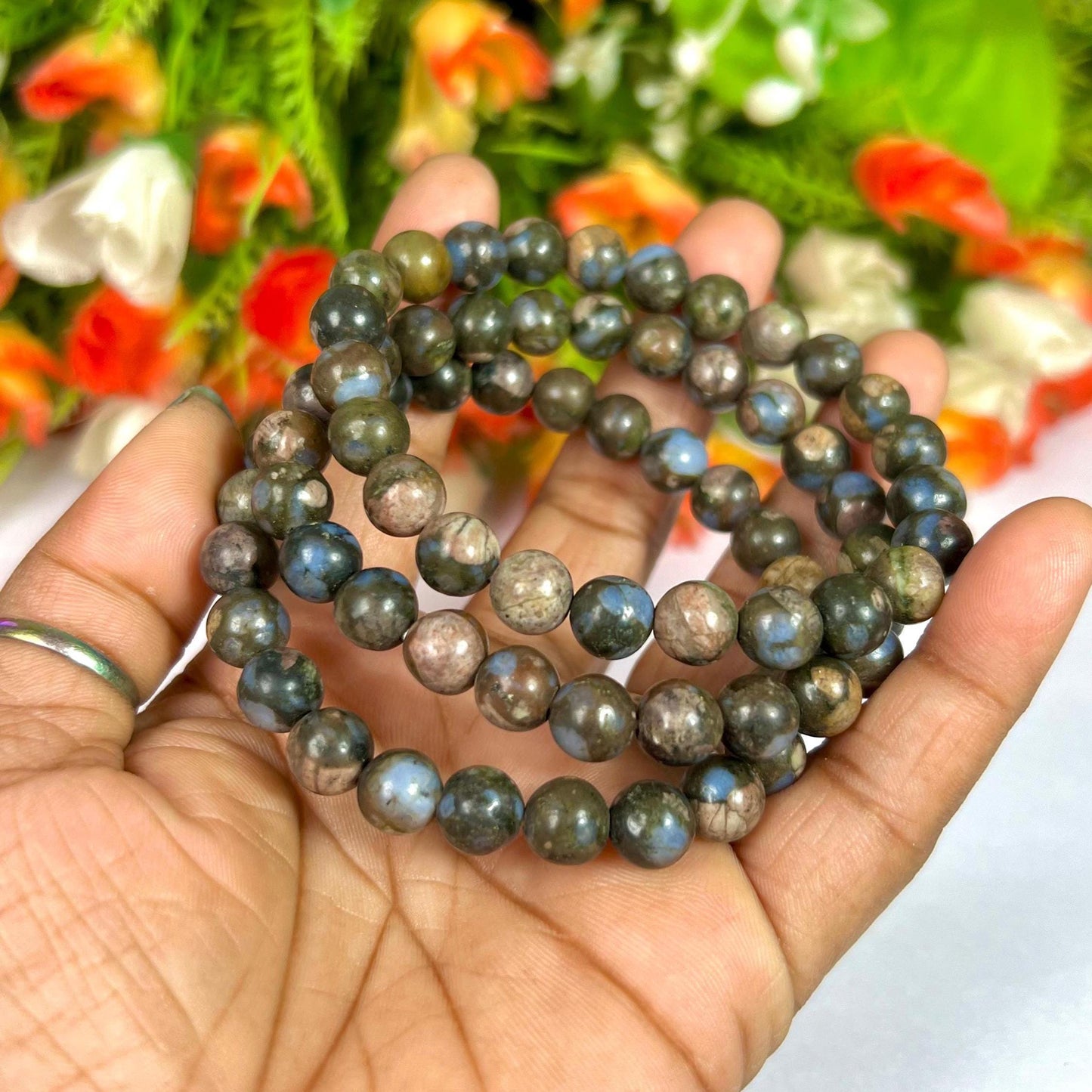 Blue Liberite Stone / Que Sera Stone Bracelet l Stretchable Bracelet l Unisex Bracelet l 8 MM Bracelet