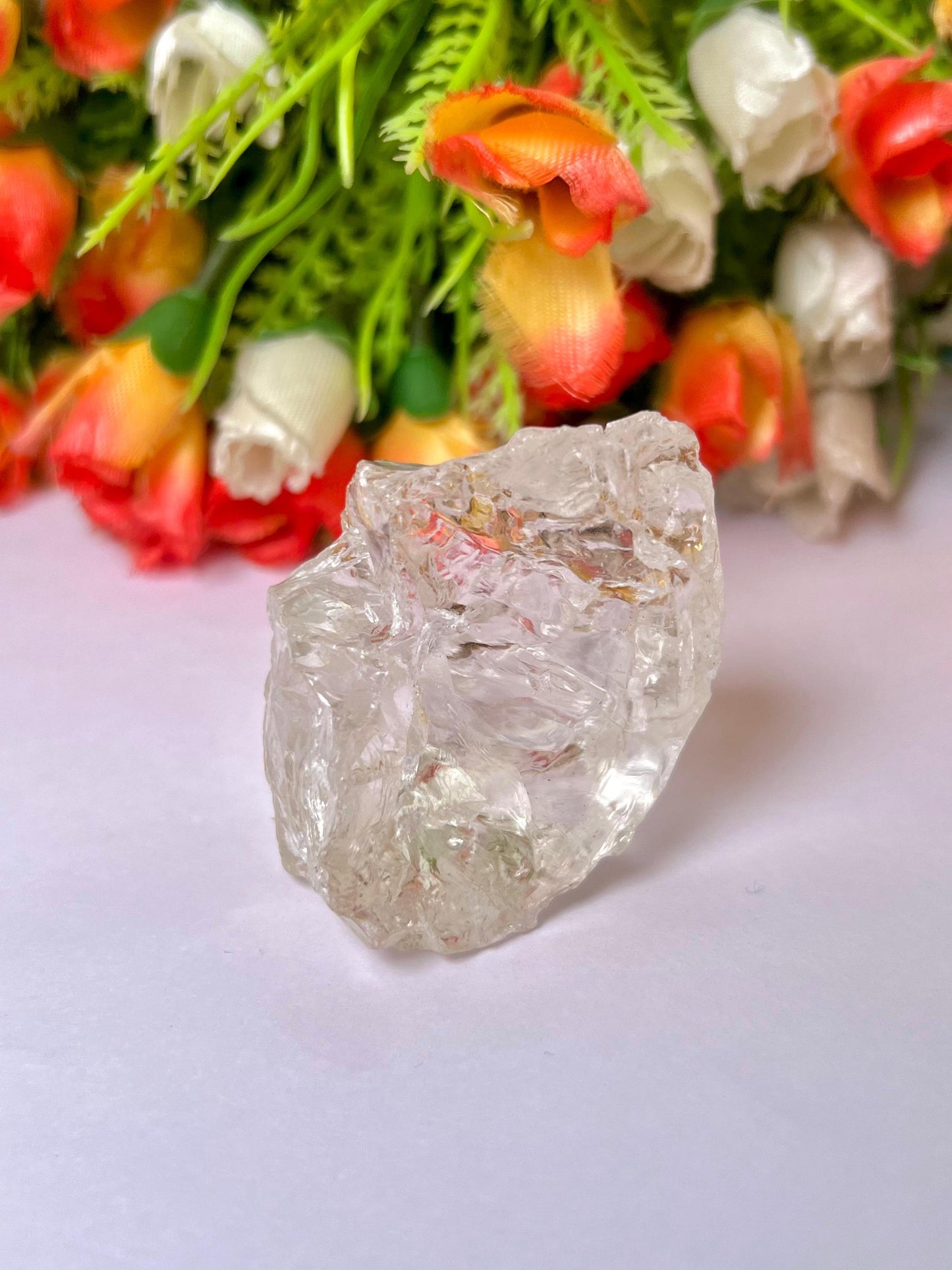 Premium Rainbow Satyaloka Quartz Crystal Natural Rough Stone with Beautiful Rainbow 96 Gram
