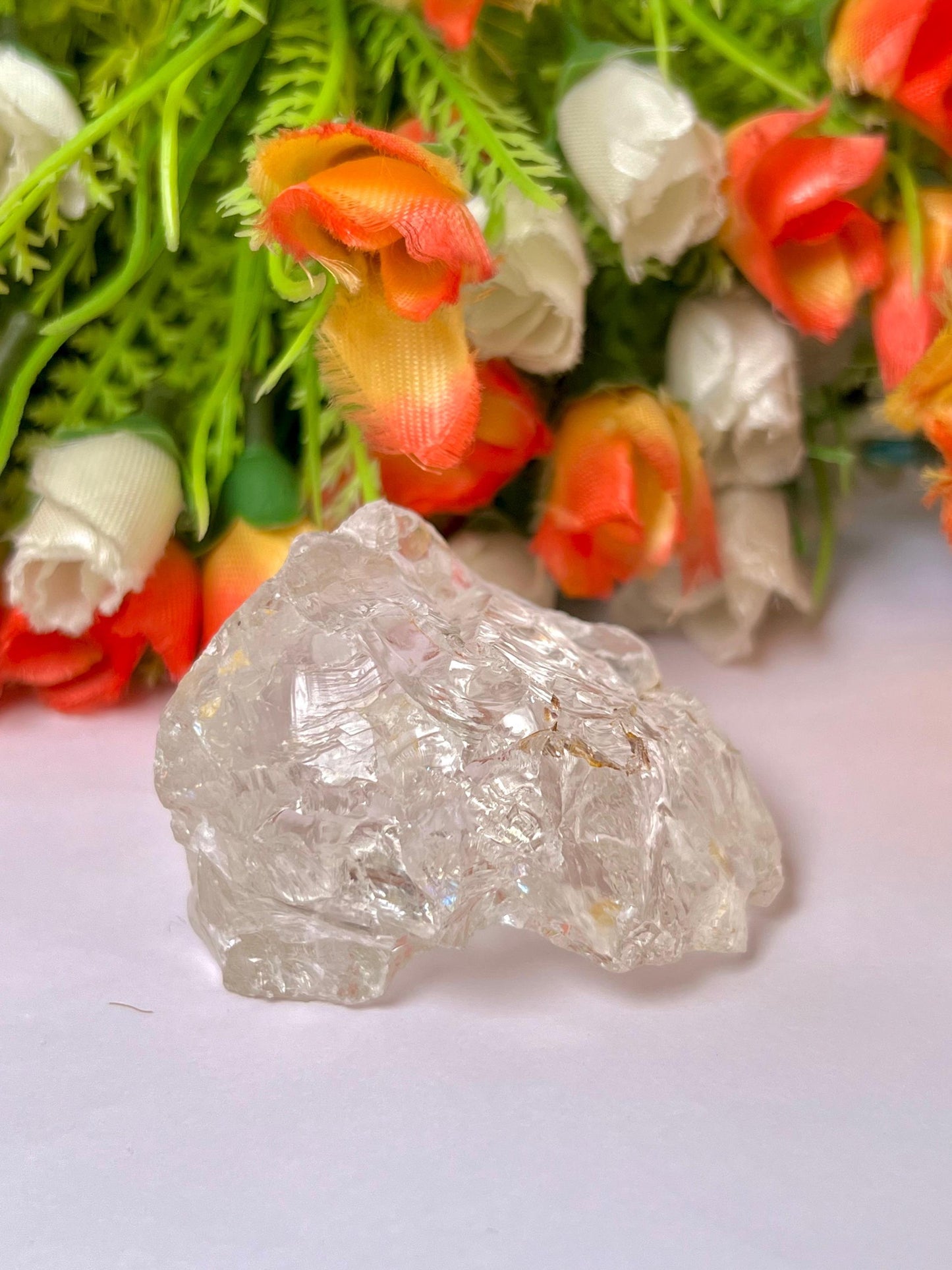 Premium Rainbow Satyaloka Quartz Crystal Natural Rough Stone with Beautiful Rainbow 96 Gram