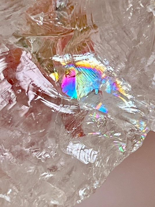 Premium Rainbow Satyaloka Quartz Crystal Natural Rough Stone with Beautiful Rainbow 75  Gram