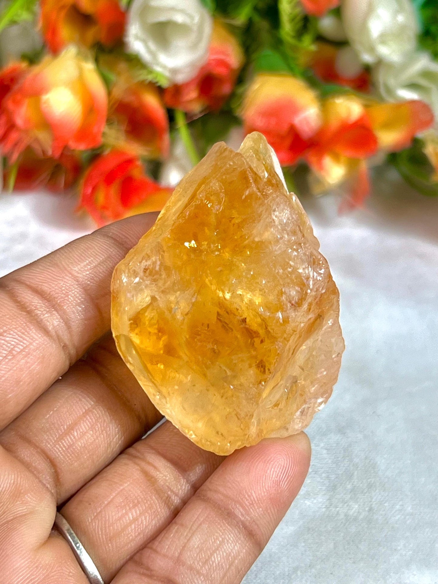 Premium Citrine Stone Natural Rough Stone with Beautiful Rainbow 62 Gram