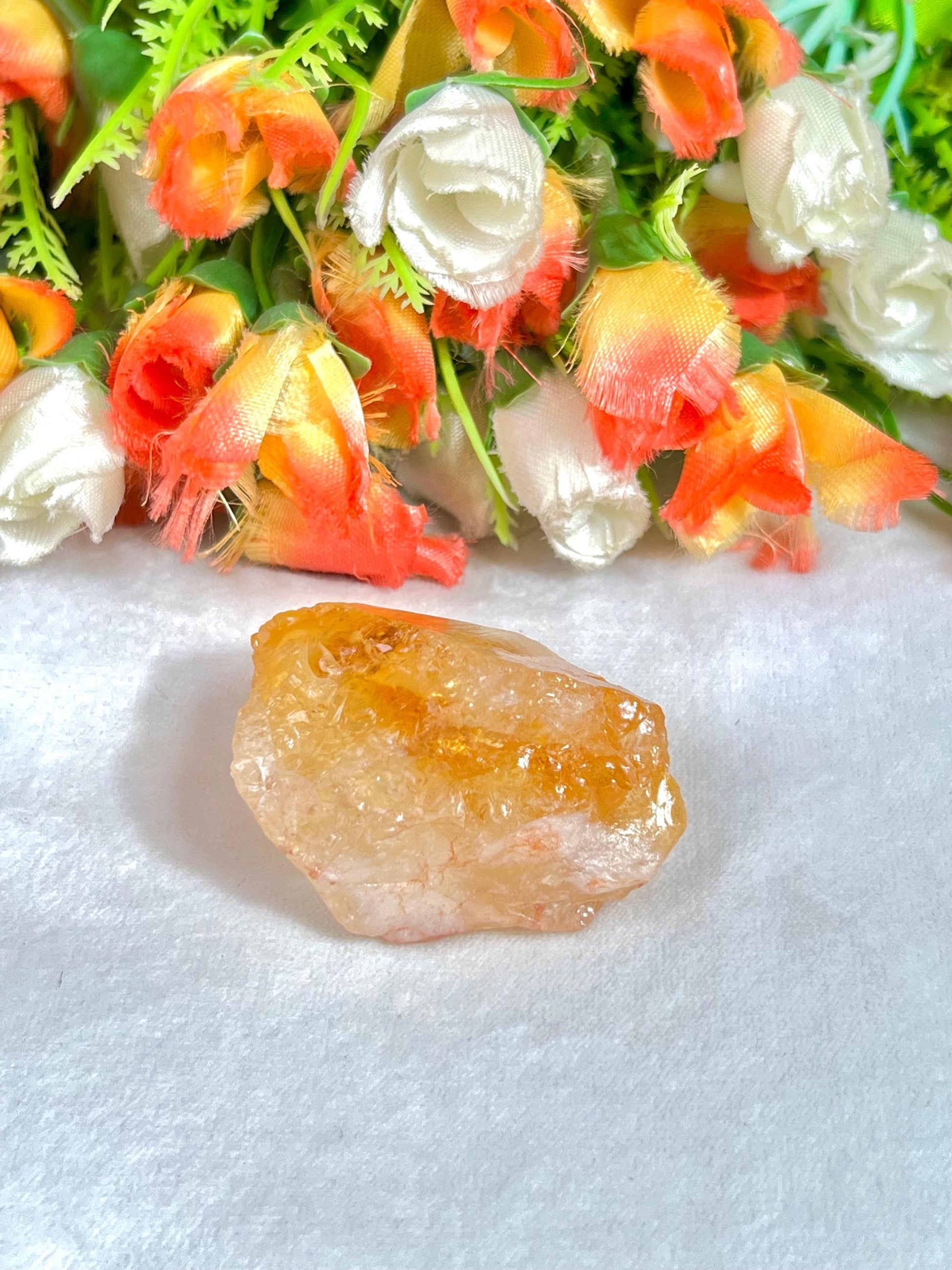 Premium Citrine Stone Natural Rough Stone with Beautiful Rainbow 62 Gram