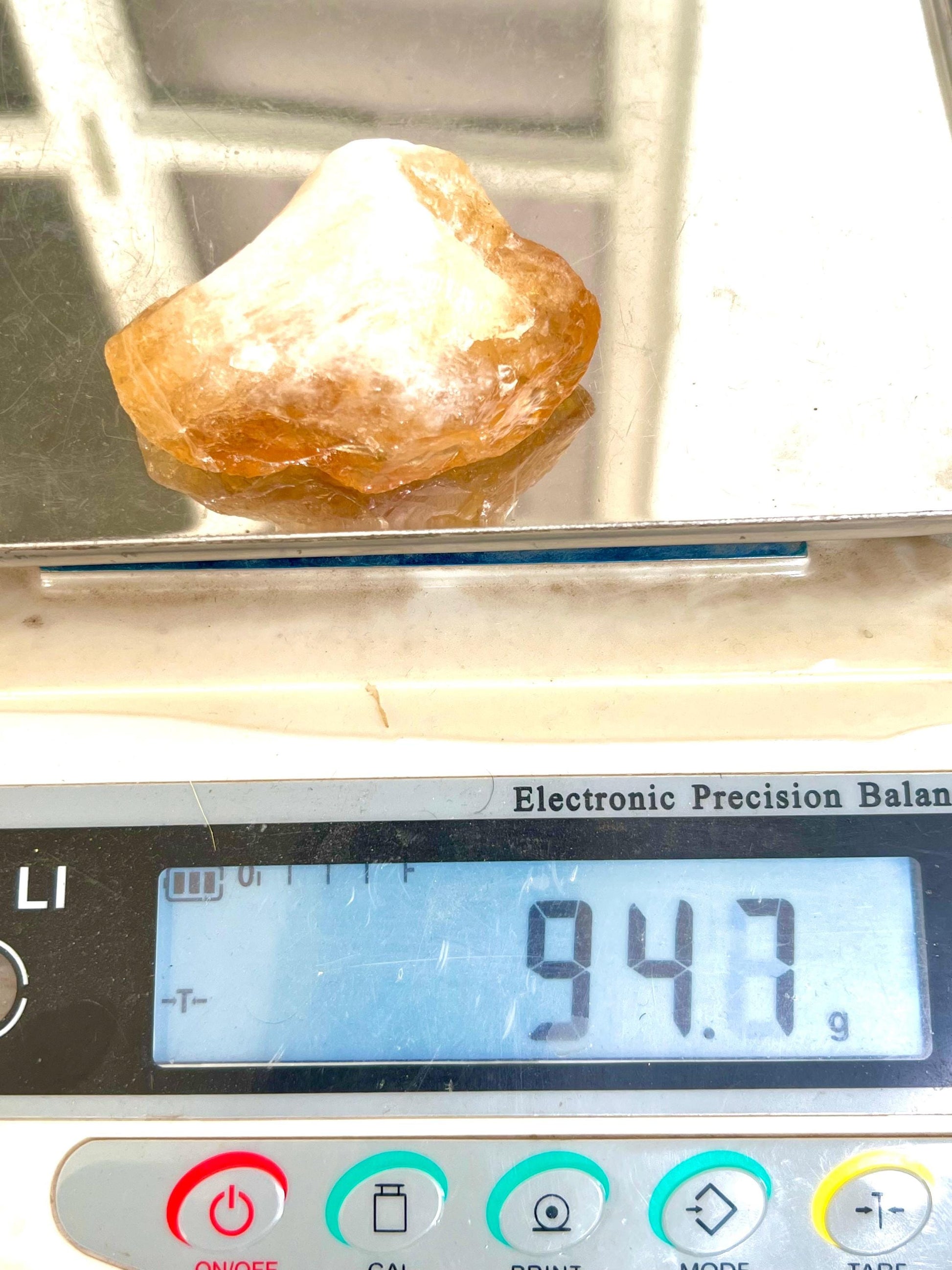 Premium Citrine Stone Natural Rough Stone with Beautiful Rainbow 94 Gram