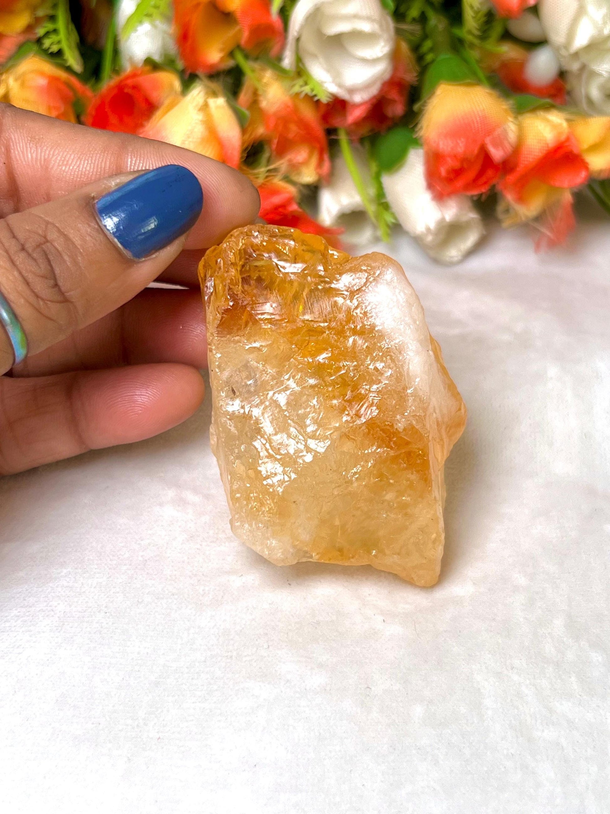 Premium Rainbow Citrine Stone Natural Rough Stone with Beautiful Rainbow 85 Gram