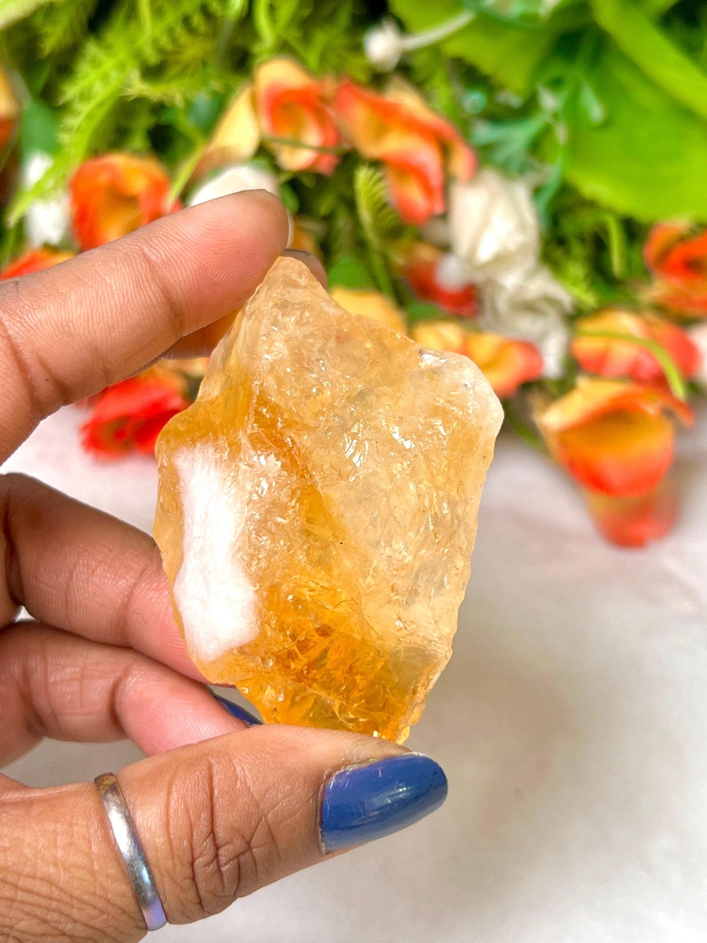Premium Rainbow Citrine Stone Natural Rough Stone with Beautiful Rainbow 85 Gram