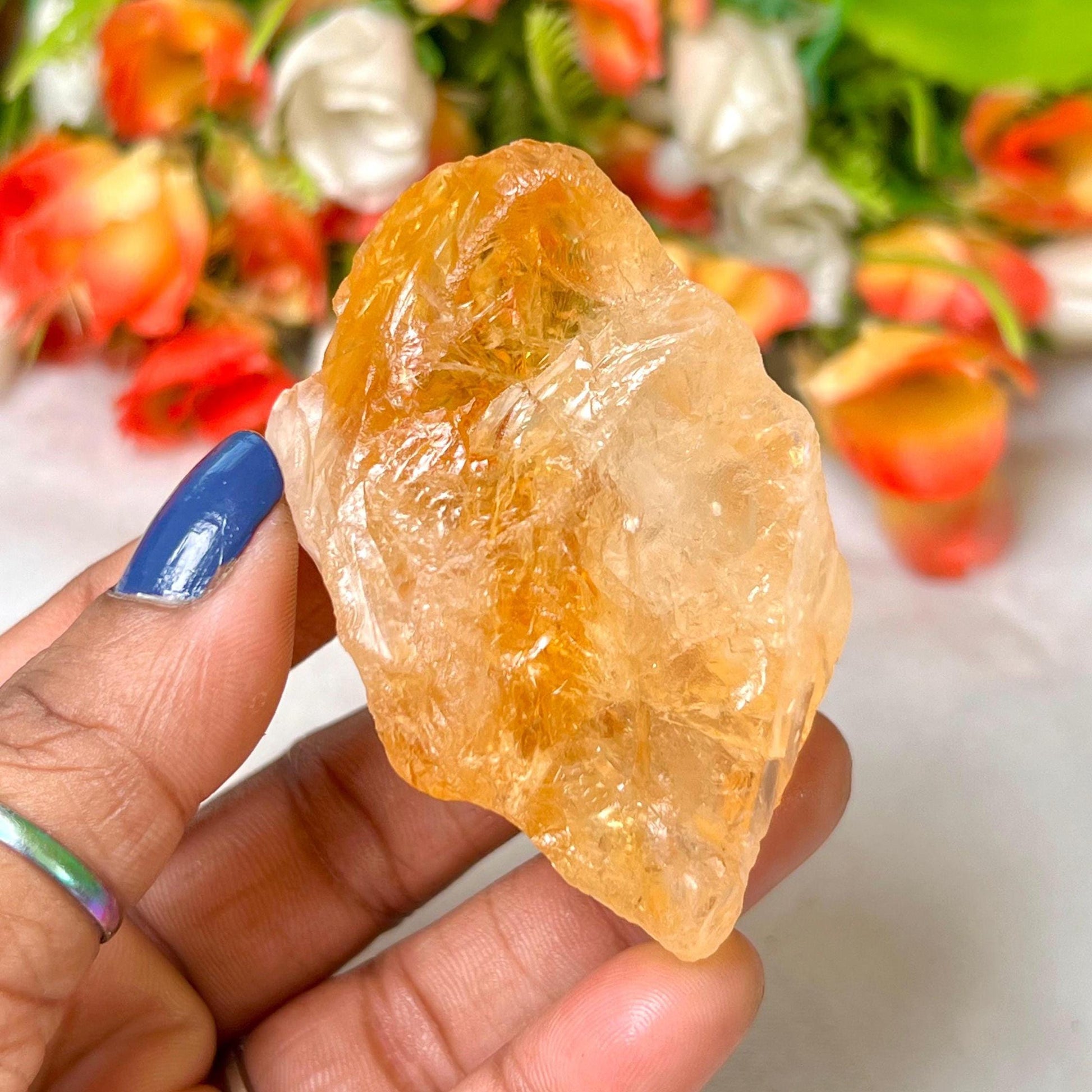 Premium Rainbow Citrine Stone Natural Rough Stone with Beautiful Rainbow 85 Gram