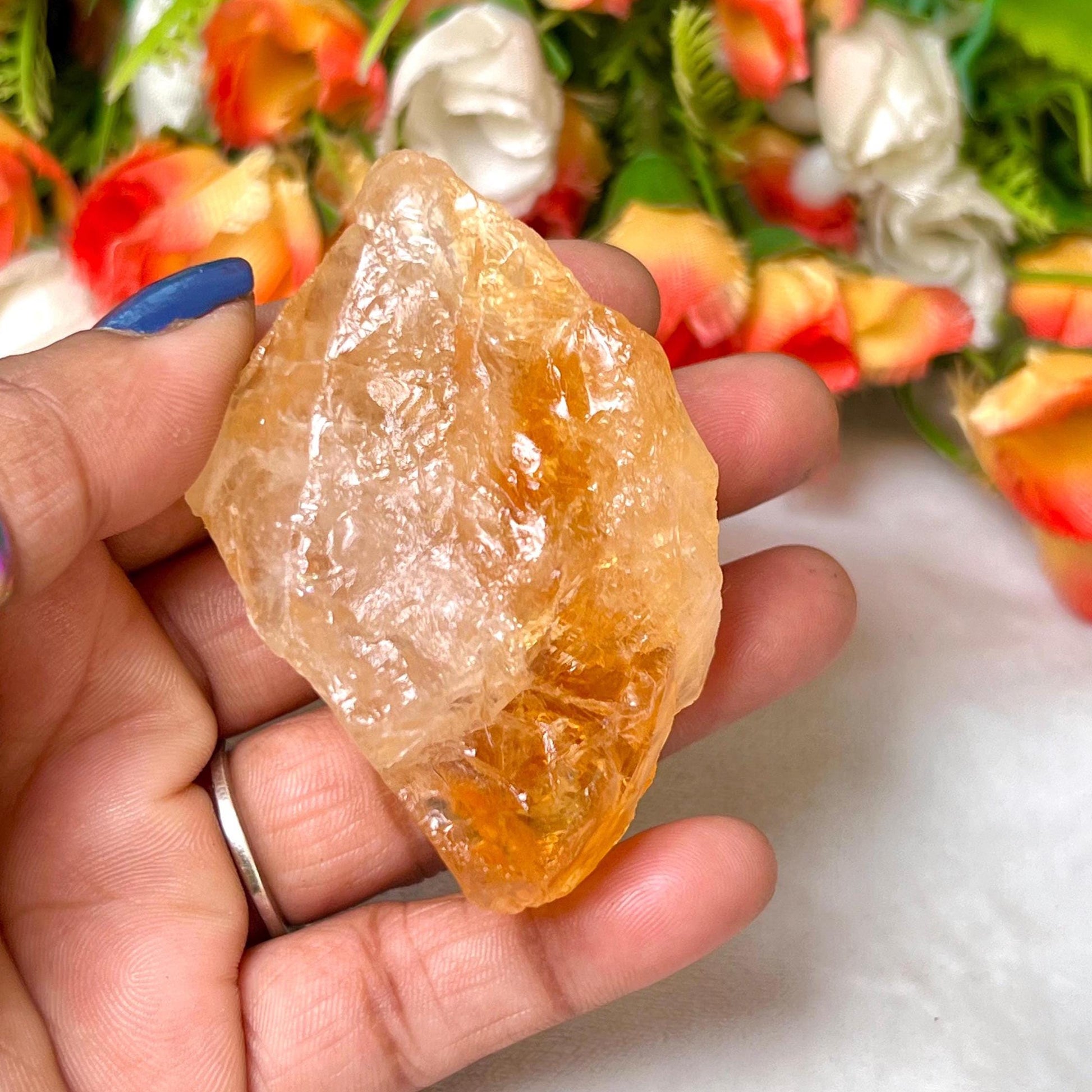Premium Rainbow Citrine Stone Natural Rough Stone with Beautiful Rainbow 85 Gram