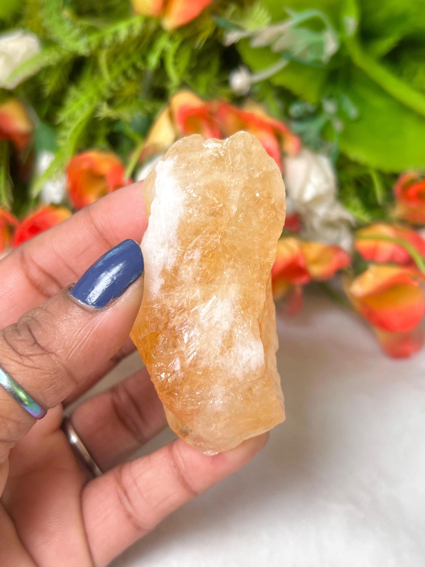 Premium Citrine Stone Natural Rough Stone with Beautiful Rainbow 98 Gram